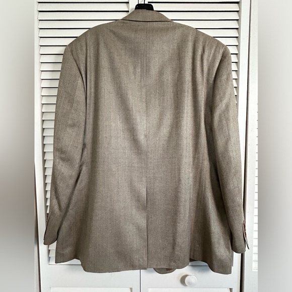 VTG Ralph By Ralph Lauren 48R 100% Silk Herringbone Blazer Jacket Sports Coat - Picture 6 of 12